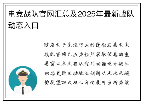 电竞战队官网汇总及2025年最新战队动态入口